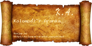 Kolompár Aranka névjegykártya