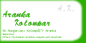 aranka kolompar business card